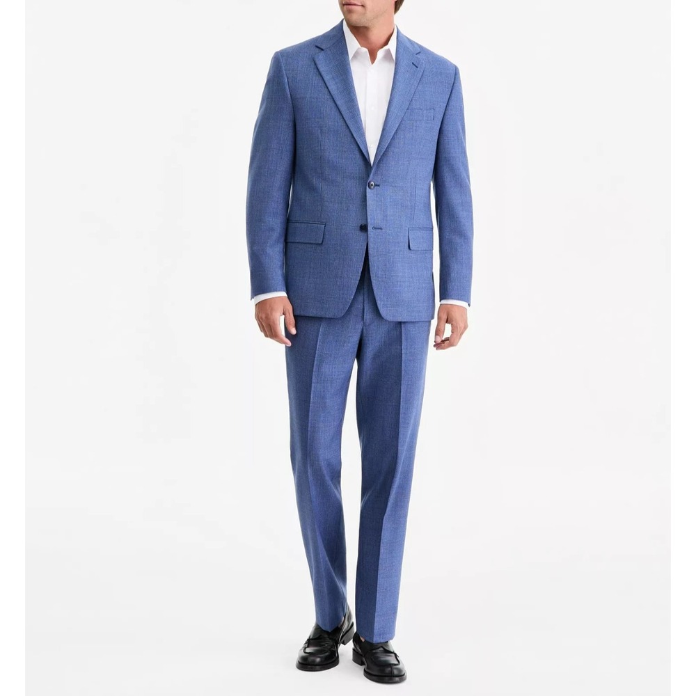 Michael Kors Mens Classic fit Wool 2-pc Suit Jacket 46 R Blue Plaid Pants 36W 32